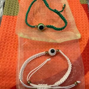 Lot of 2 Evil eye woven bracelets